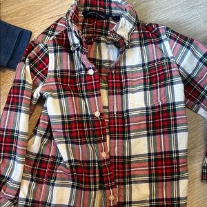 Janie and Jack Red and Blue Plaid Button Down Shirt